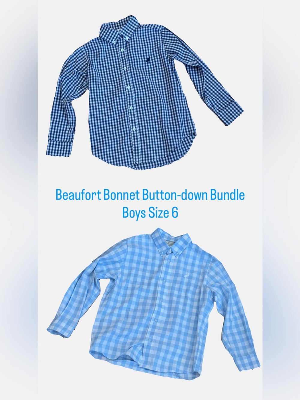 Beaufort Bonnet Company Dean’s List Oxford Shirts Bundle Boys Size 6 Gingham